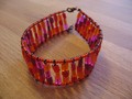 ''Oranžovo-růžové mámení'' - korálky jsou navlékané na lanku kombinovaný s ketlovacími jehlami
