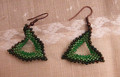 Zelené trojúhelníky - naušnice